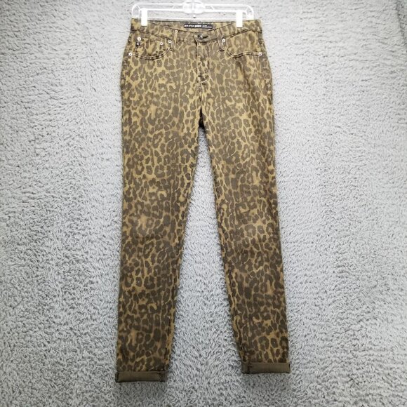 Big Star Denim - Big Star Jeans Womens 29 Alex Brown Leopard Print Mid Rise Skinny Stretch